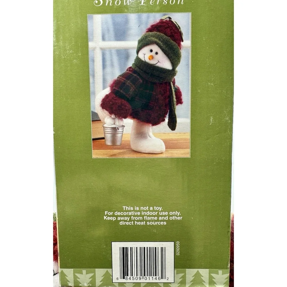Lot of 3 Skating Snow Person Plush Decor Figures Bucket Sign Garland Skates 9.5